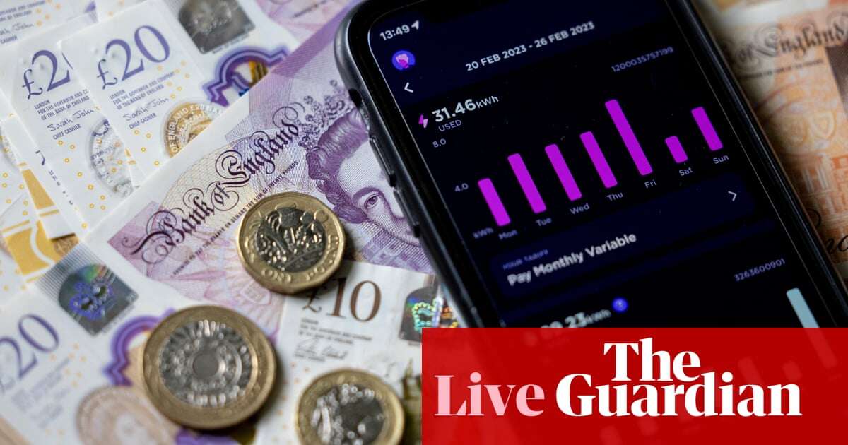 UK energy price cap rises 10% today in blow to struggling households – business live