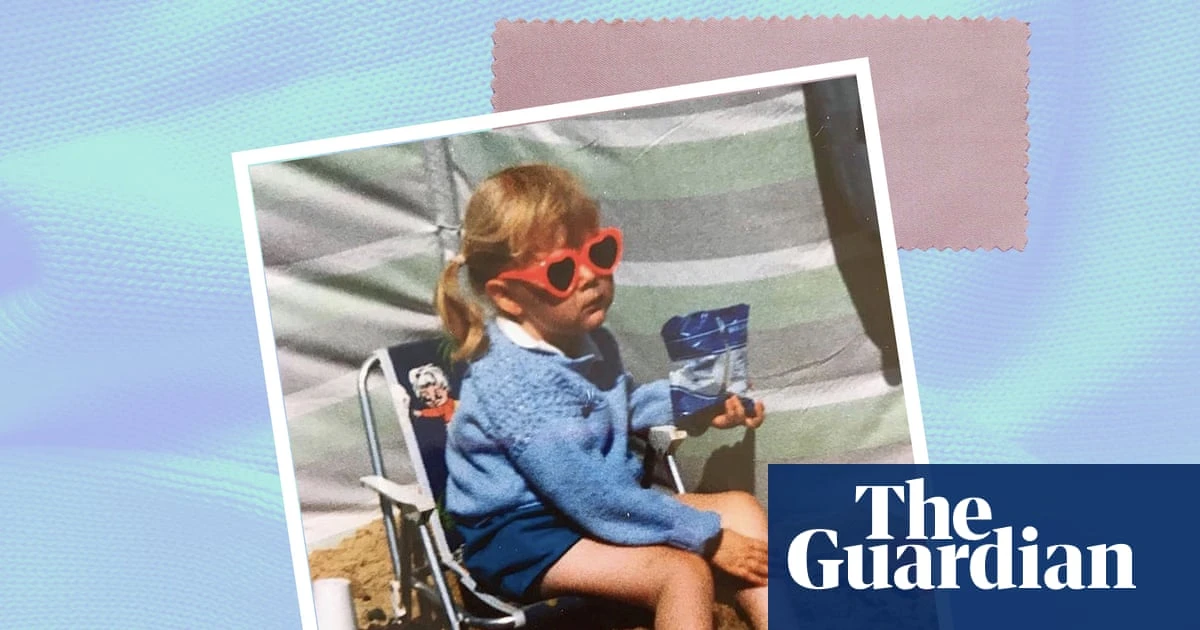 My favourite childhood outfit: ‘I am in classic British beachwear – a cardigan knitted by my nan’