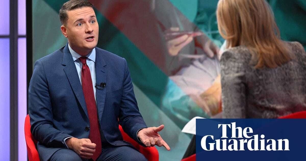 Wes Streeting denies ‘dystopian future’ over weight-loss jabs for jobless