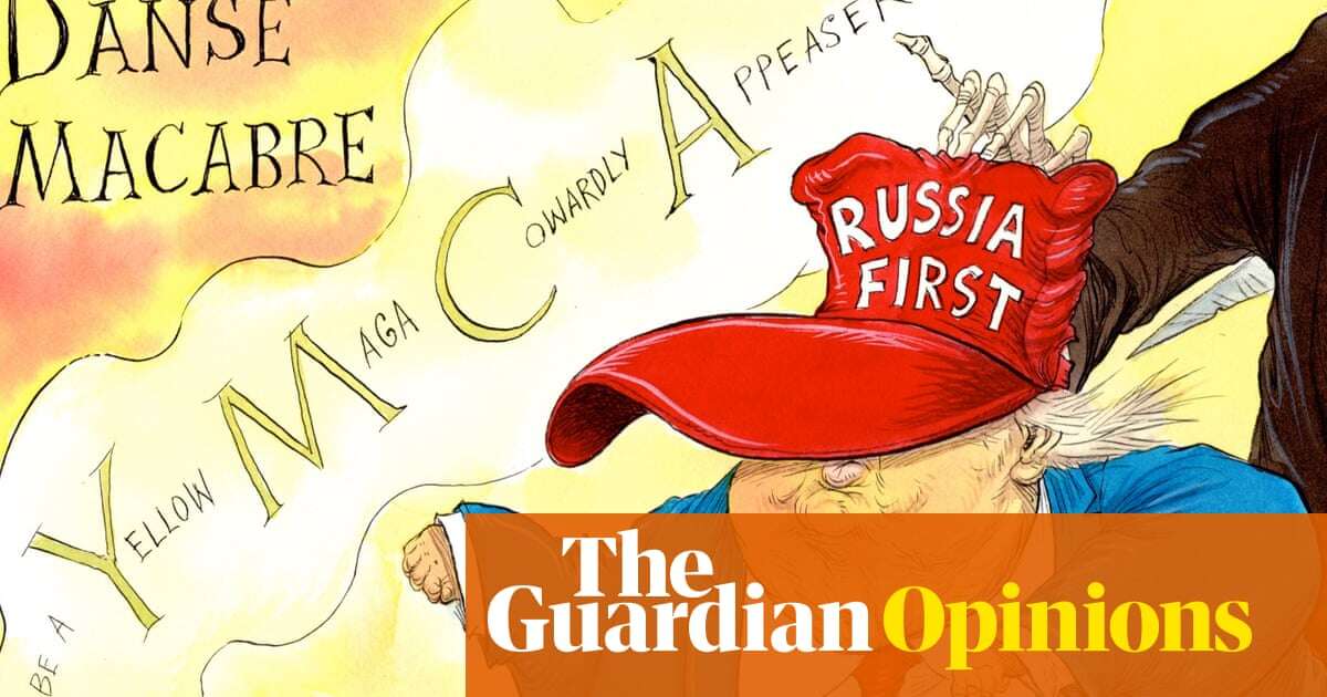 Chris Riddell on Donald Trump, cowardly appeaser of war criminal Vladimir Putin – cartoon