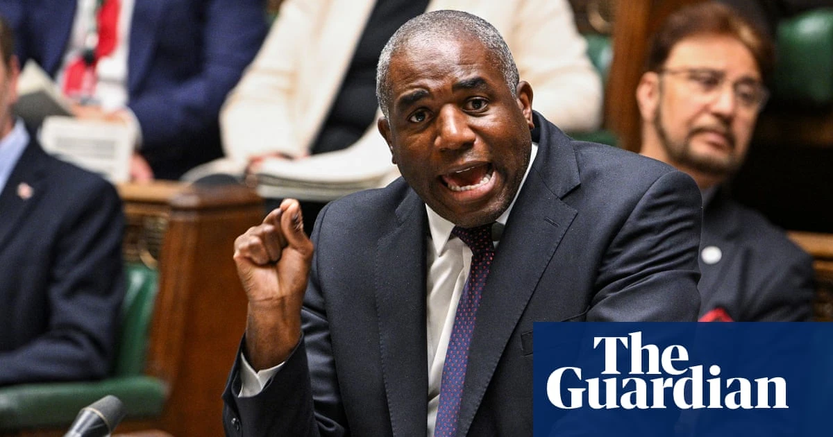 UK still intends to recognise a Palestinian state, David Lammy to tell MPs