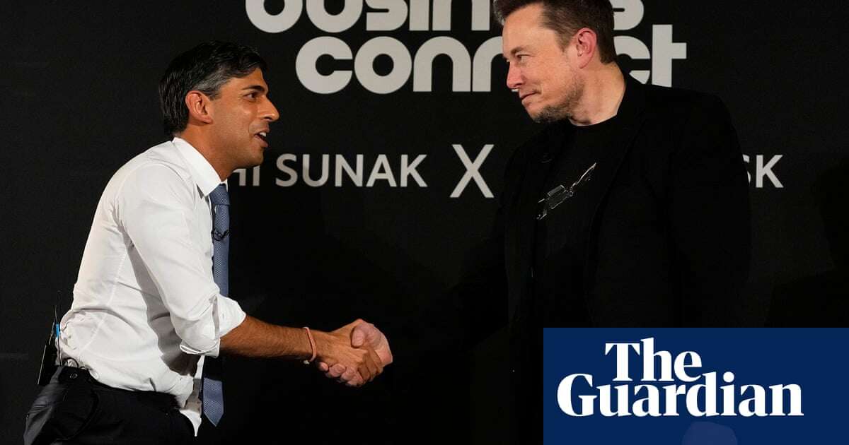 Sunak plays eager chatshow host as Musk discusses AI and politics