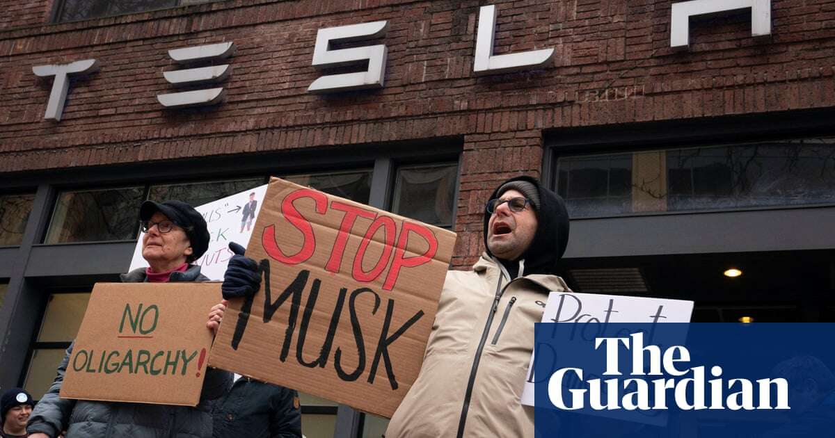 Protesters target Tesla stores in US over Elon Musk’s cost cutting