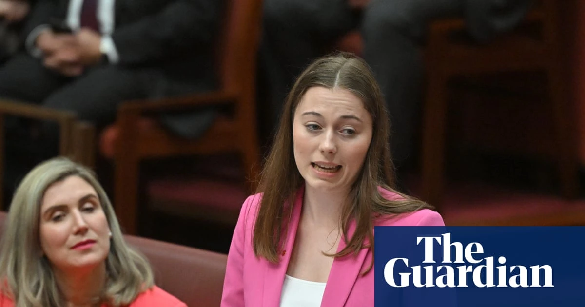Australia’s youngest senator describes depression, ‘whack’ responses and a pet-related white lie in first speech