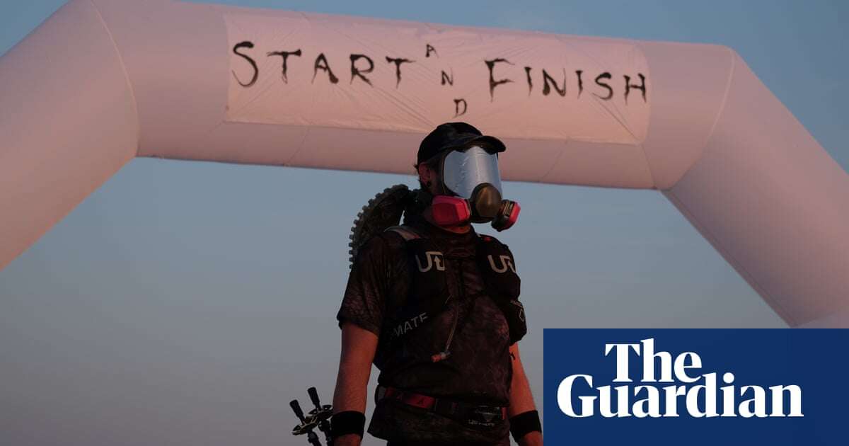 ‘I’ll run until there’s no sea left’: the gas-mask wearing ultramarathoner circling the Salton Sea