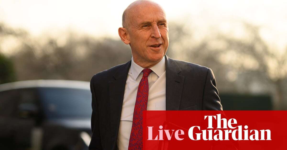 Defence secretary discusses reform of armed forces – UK politics live