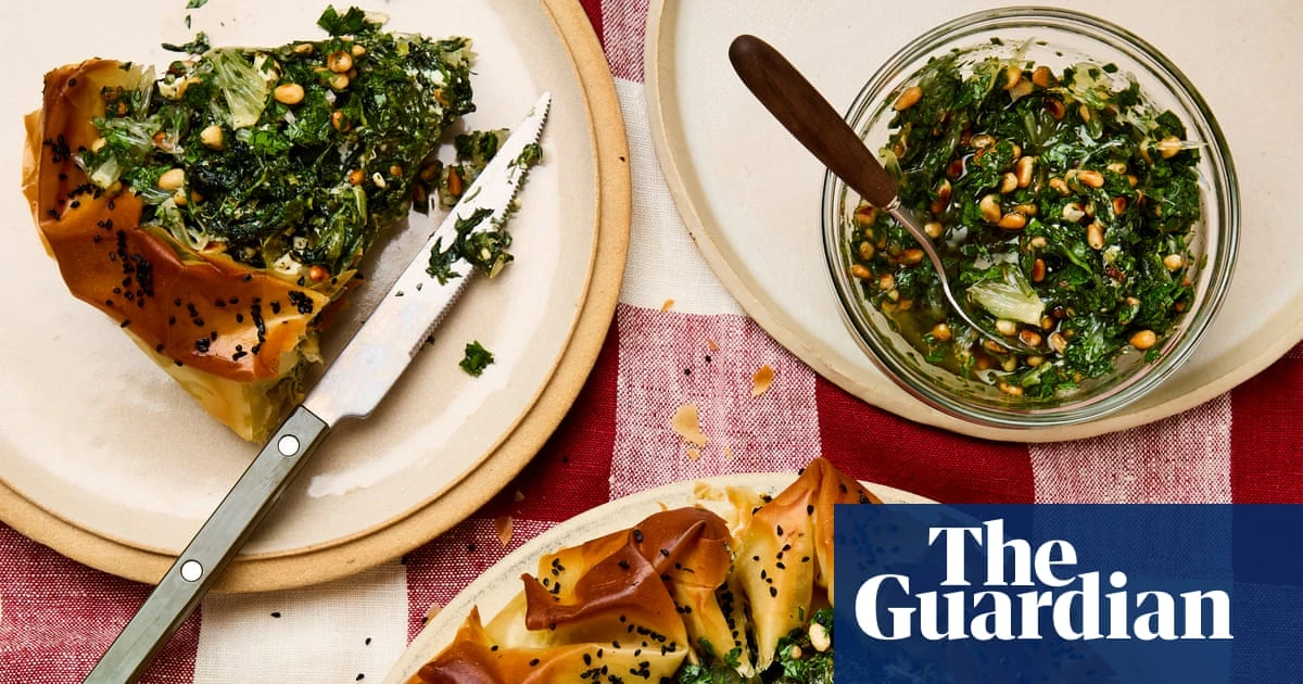 Meera Sodha’s recipe for spinach and feta galette with lemon and pine nut salsa | Meera Sodha recipes