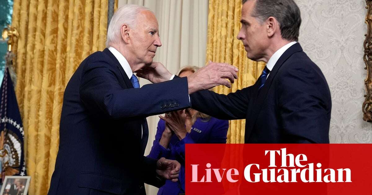 White House defends Biden’s pardon as Trump hints at potential clemency for January 6 rioters – US politics live