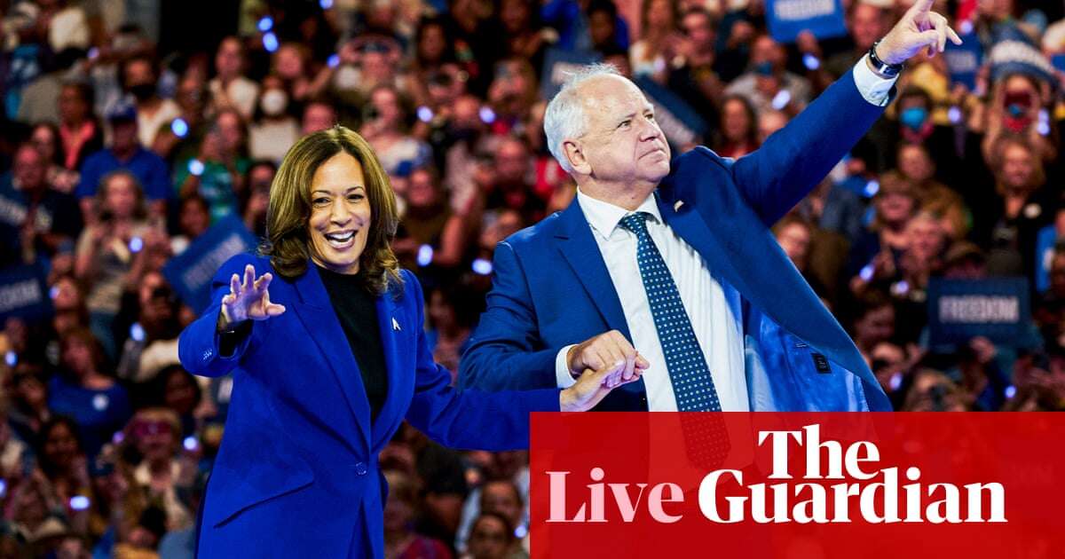 Harris and Walz kick off bus tour of Georgia to build momentum in swing state – US elections live