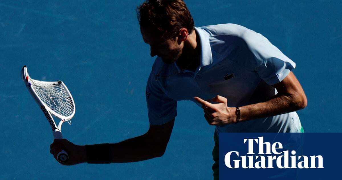 Australian Open: Rublev crashes out as Medvedev smashes camera but wins