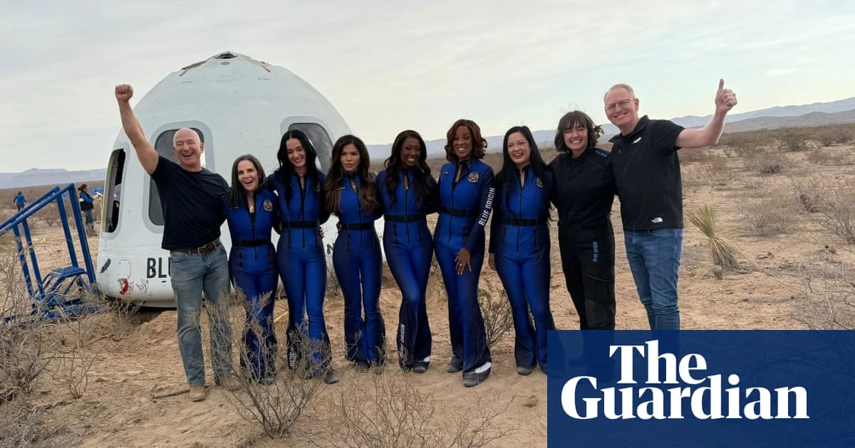 Katy Perry and Blue Origin crew return safely to Earth after space flight – video