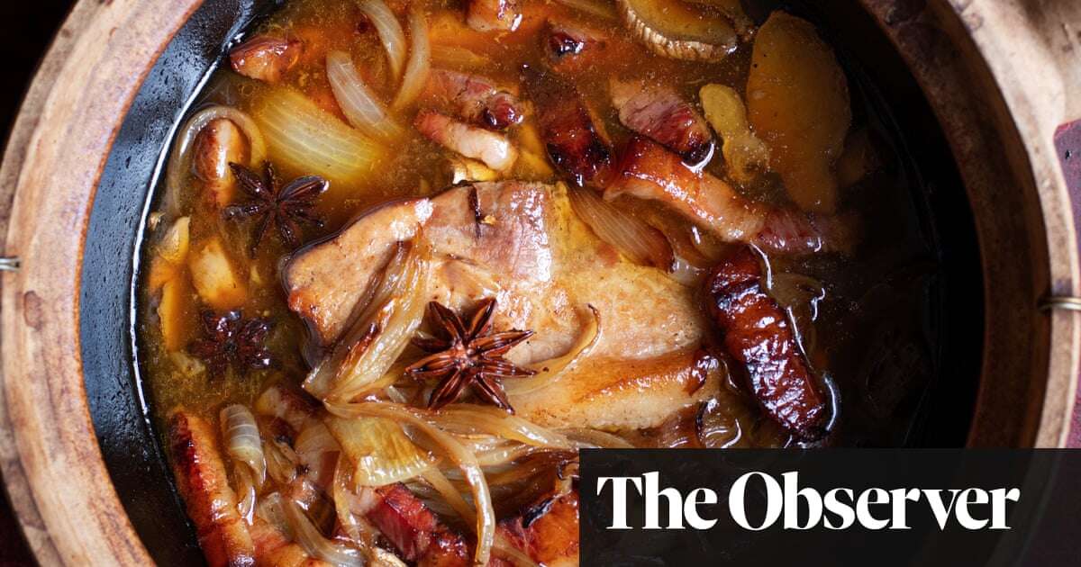 Nigel Slater’s recipes for pork with ginger, and baked butternut with bacon