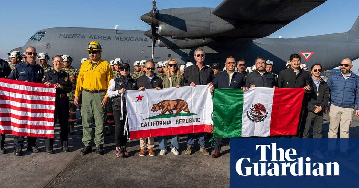 'This is what friends do' says California governor, as Mexican firefighters land in LA – video