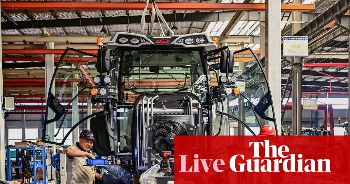 Chinese economy slows as Trump tariffs bite; FTSE 100 on track to hit new record - business live