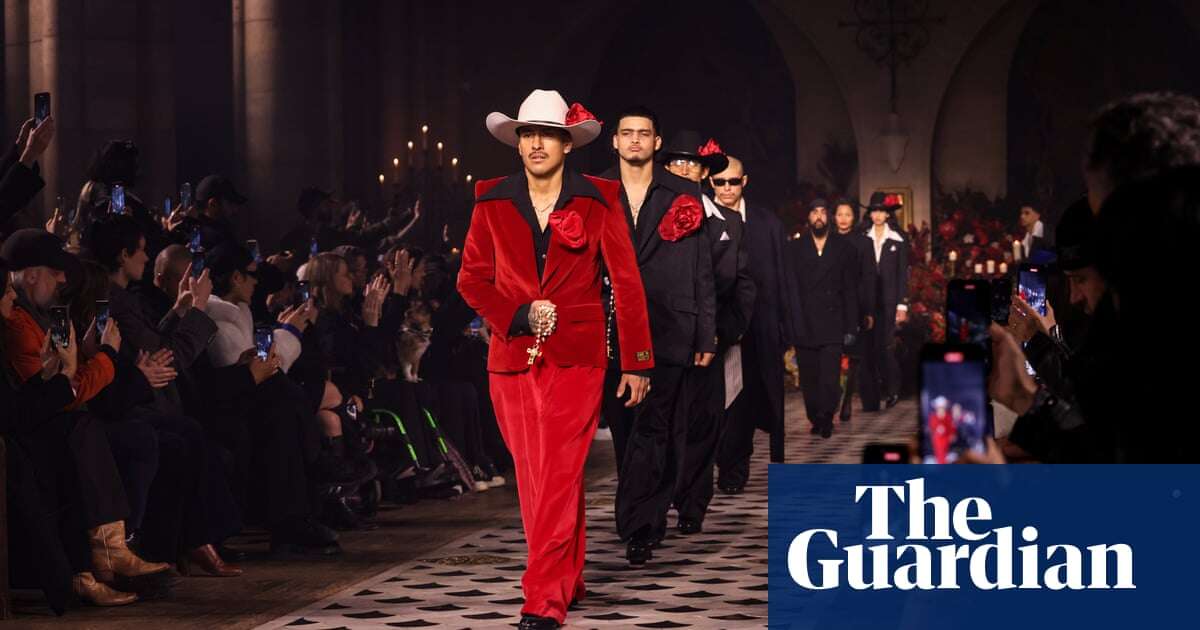 Sermons, scaffolding and hand luggage only: highlights from Milan and Paris men’s fashion weeks – in pictures