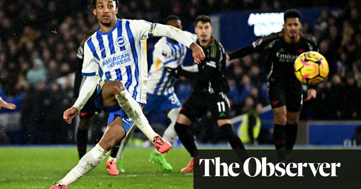 João Pedro earns point for Brighton against Arsenal after Nwaneri opener