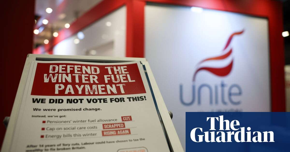 Labour conference ‘graveyard slot’ for winter fuel vote angers Unite