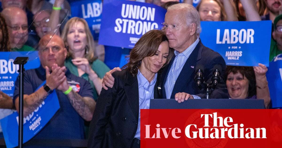 Biden and Harris team up to pitch union workers in first joint campaign appearance – live