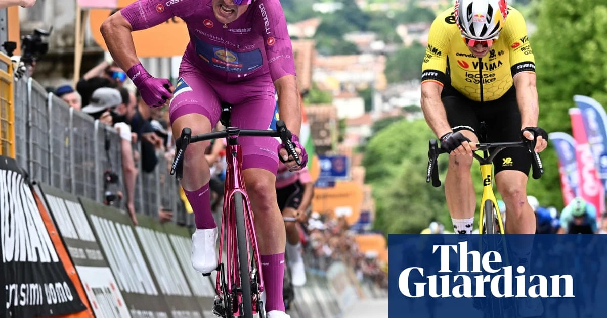 Giro d’Italia: unstoppable Pedersen pips Van Aert in uphill sprint on stage 13