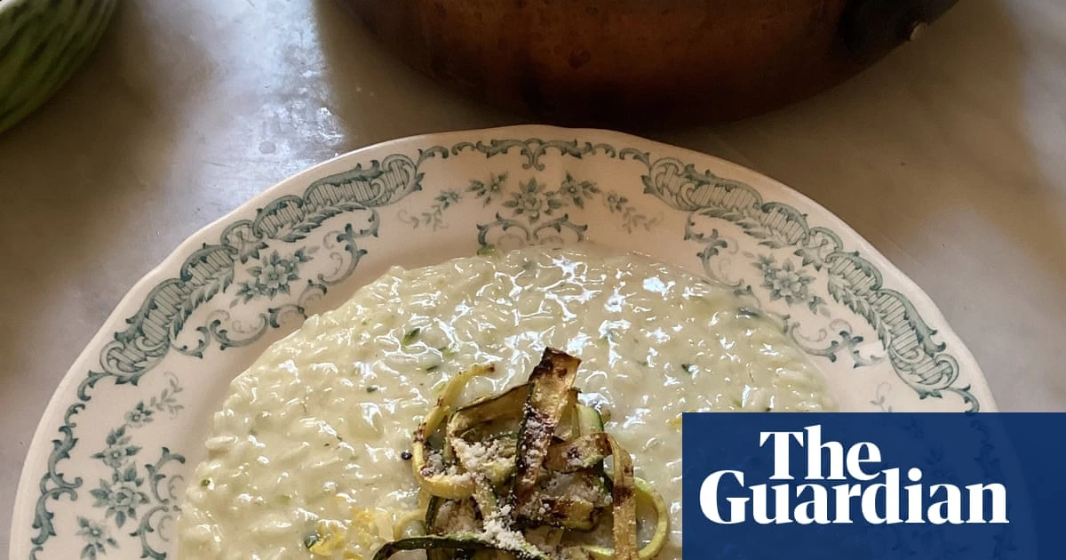 Rachel Roddy’s recipe for courgette, goat’s cheese and lemon risotto | A kitchen in Rome