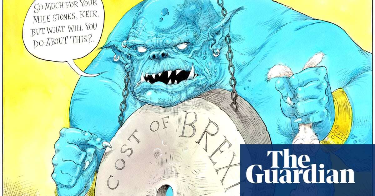 Chris Riddell on Keir Starmer’s milestones. What about the Brexit millstone? – cartoon