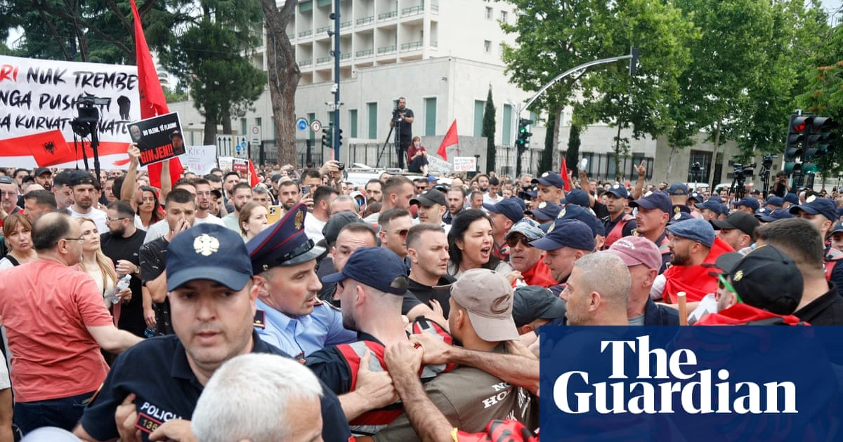 Protesters clash with police in Albania over Jared Kushner-backed luxury resort – video