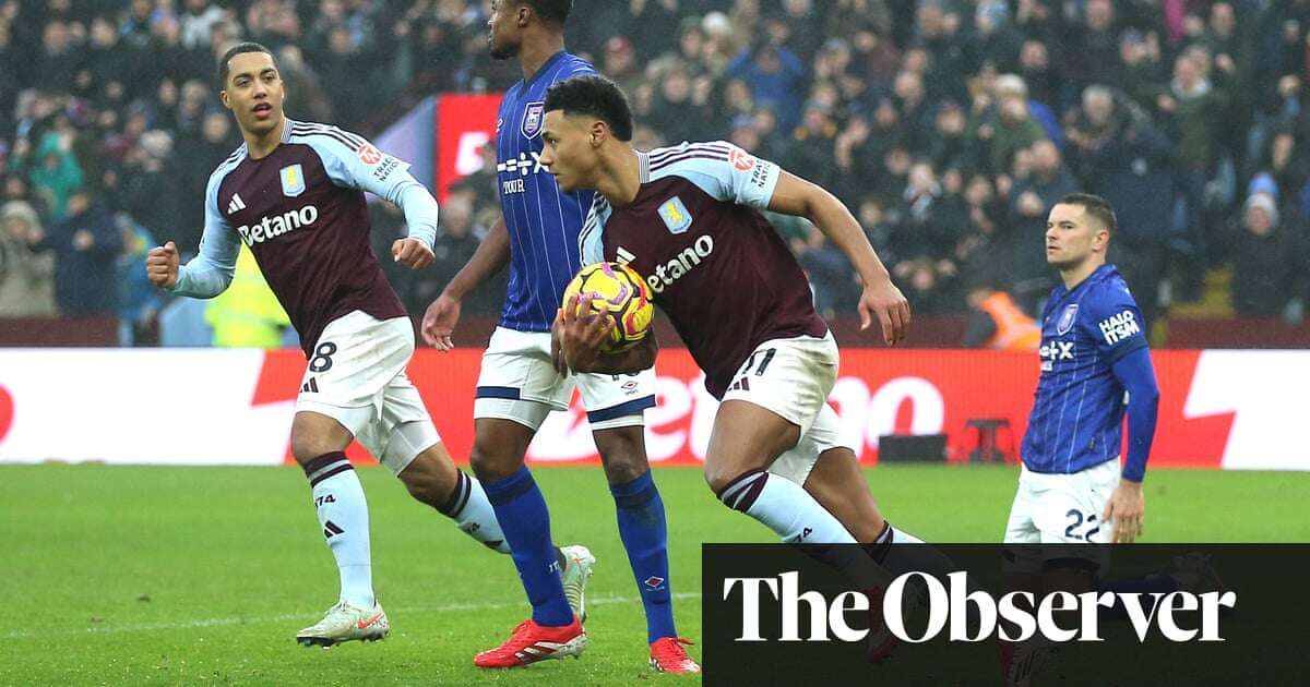 Watkins ensures Aston Villa point as Palmer saves day for 10-man Ipswich