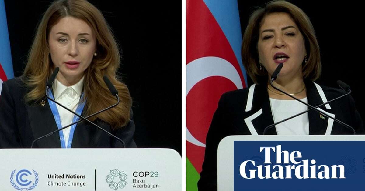 Cop 29: Ukraine and Palestinian delegation warn of environmental impact of war – video