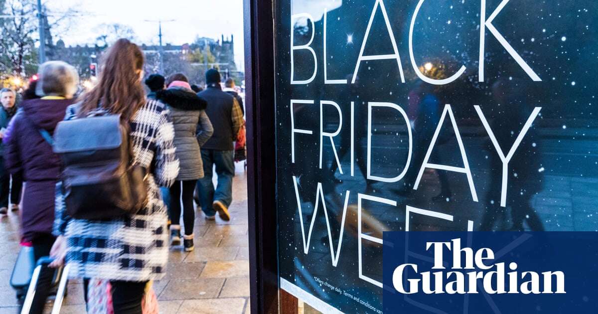 Black Friday online sales in UK rise by 12% but shops still feel the pinch