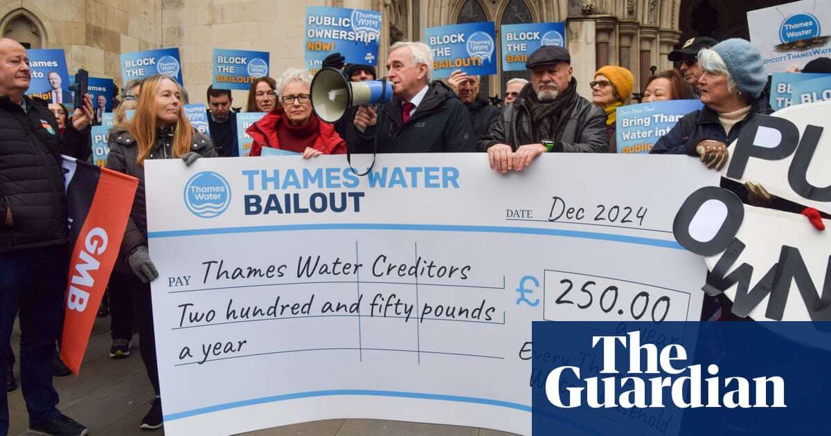 Thames Water ‘putting gun to head’ of court over £3bn debt, investors claim