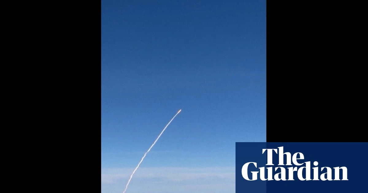Footage captured by plane passenger shows Artemis II launch from air – video