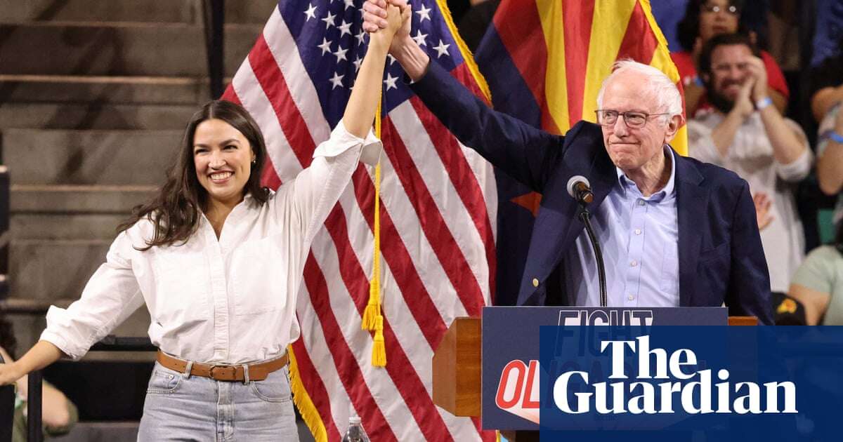 Sanders and AOC tell packed arena Trump is ‘screwing over’ working class