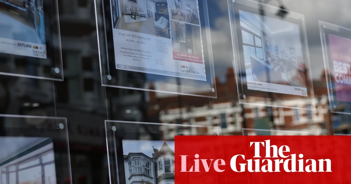 UK house prices fall for first time this year as Middle East crisis hits confidence – business live