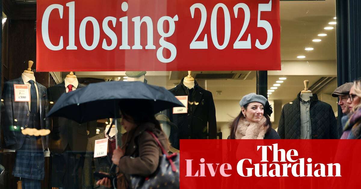 UK consumer confidence sinks to new low, as Lloyds Bank profits drop 20% – business live