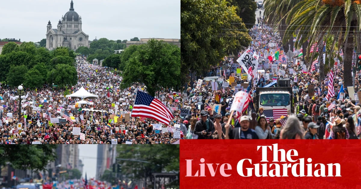 ‘No Kings’ protest live updates: millions expected to gather across the US for anti-Trump protests