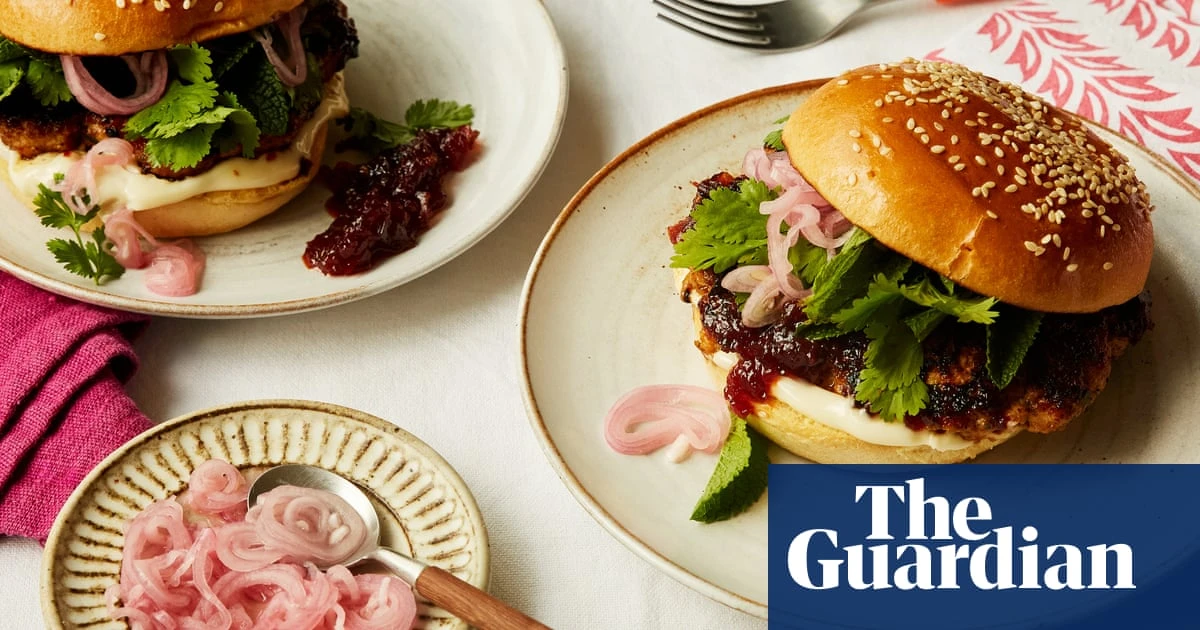 Georgina Hayden’s recipe for red curry chicken and courgette burgers