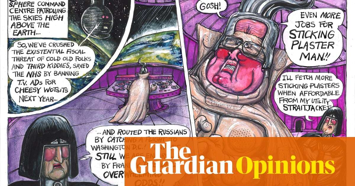 Martin Rowson on Starmer and Reeves, political superheroes – cartoon