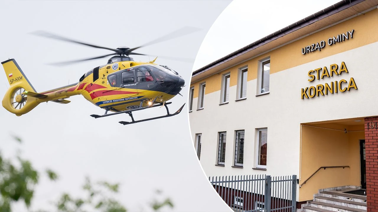 Atak nożownika w urzędzie gminy. Ranną wójt zabrał śmigłowiec LPR