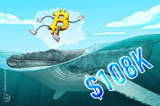  Bitcoin price rebounds to $108K as millionaire whale goes 20x long on BTC 