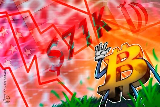 Bitcoin price falls under $71K as US-Iran war tensions spark sell-off