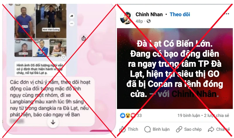 “Đà Lạt xảy ra biến lớn, bạo động” là thông tin sai sự thật