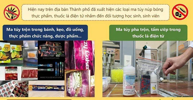 Công an TPHCM cảnh báo ma túy trộn trong thực phẩm, thuốc lá điện tử
