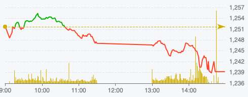 Áp lực bán gia tăng, VN-Index thủng mốc 1.240 điểm