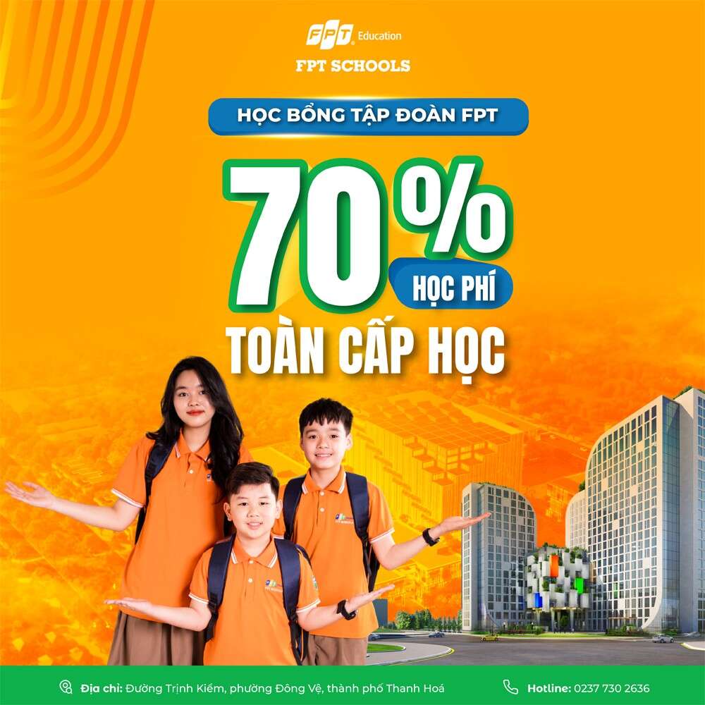 Tập đoàn FPT trao học bổng khủng trị giá 70% học phí toàn cấp học dành cho 240 học sinh xứ Thanh