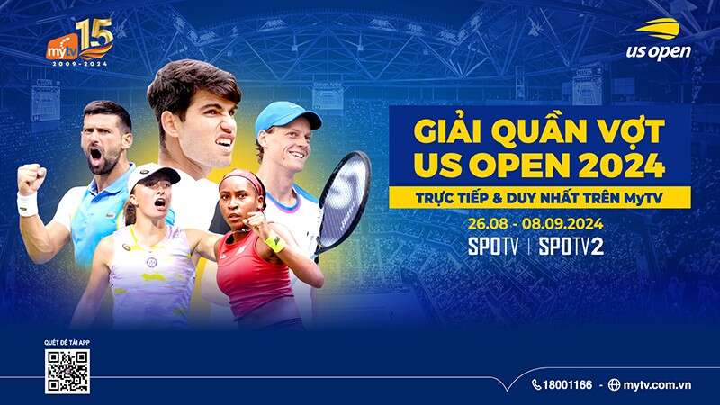 Giải quần vợt US Open 2024 phát trực tiếp và duy nhất trên MyTV