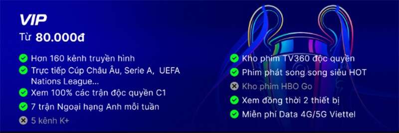 Đại tiệc Champion League trở lại trên TV360 cùng hệ gói cước mới siêu hấp dẫn