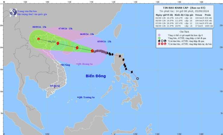 Siêu bão số 3 Yagi 'quần thảo' trên Biển Đông, hoàn lưu bao trùm khắp miền Bắc