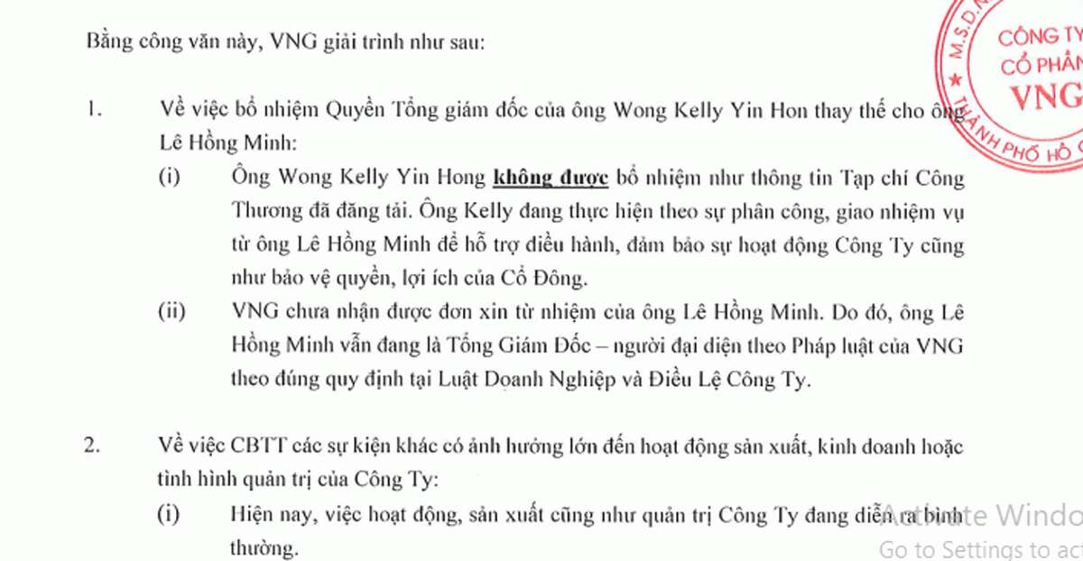 VNG cùng lúc có 2 sếp, Lê Hồng Minh vẫn là CEO, Wong Kelly quyền TGĐ: Có gì bất...