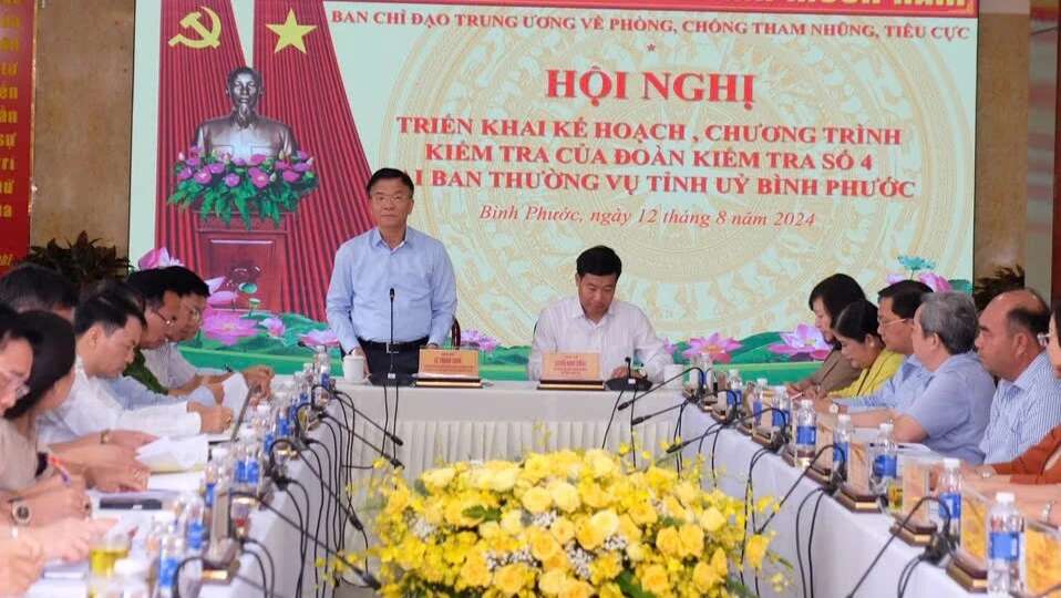 Ban Chỉ đạo Trung ương về phòng, chống tham nhũng, tiêu cực kiểm tra tại Bình Phước