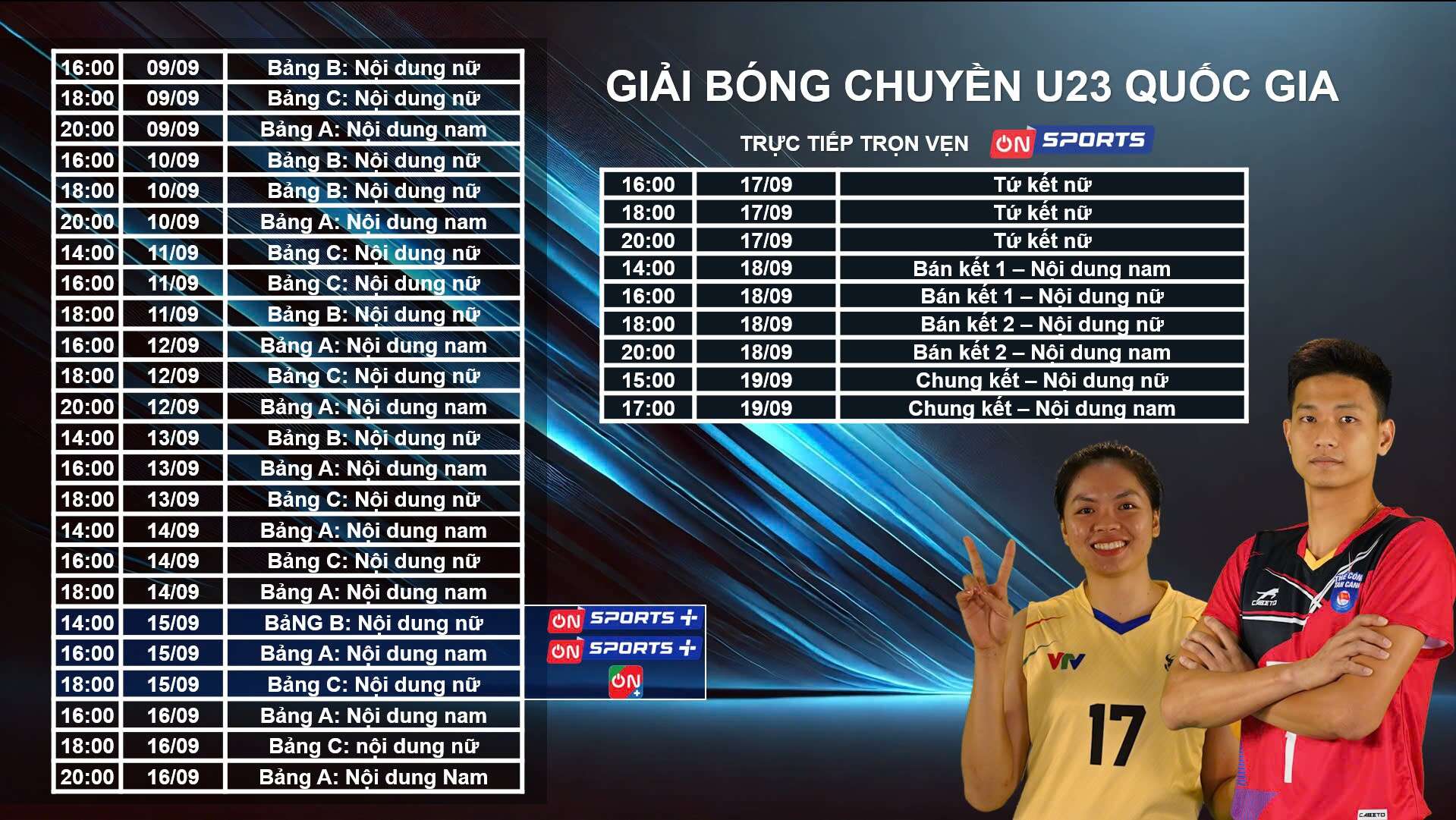 Giải bóng chuyền U23 quốc gia 2024: Tranh tài hấp dẫn của các ngôi sao trẻ, trực tiếp trên VTVcab